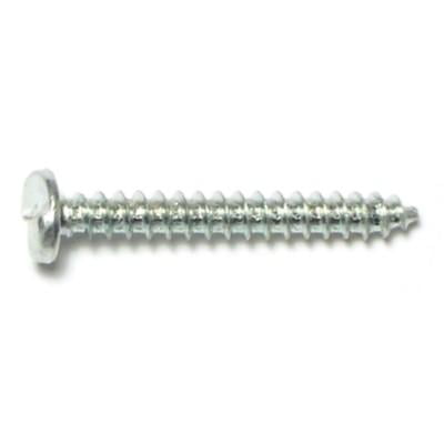 

#8 x 1-1/4 Zinc Plated Steel One-Way Slotted Pan Head Sheet Metal Screws