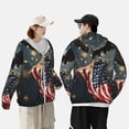 thumbnail image 4 of Fotbe North American Bald Eagle1 Chaqueta con Protección Solar UPF 50+ para Hombre y Mujer, Camisa con Capucha y Bolsillos-Large, 4 of 7