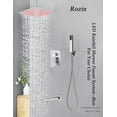 thumbnail image 7 of Brushed Nickel Rainfall Shower Faucet Ceiling Mount LED 16" Shower Head with Hand Spray, 7 of 7