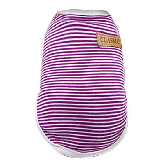 YUEHAO Pet Vest for Dogs, Dog Striped Shirts Pet Striped Shirts Puppy Striped Apparel Dog Clothes Colorful Pet T Shirts Pet Vest with 6 Colors Dog Vest for Small Medium Large Dogs (Purple, L)