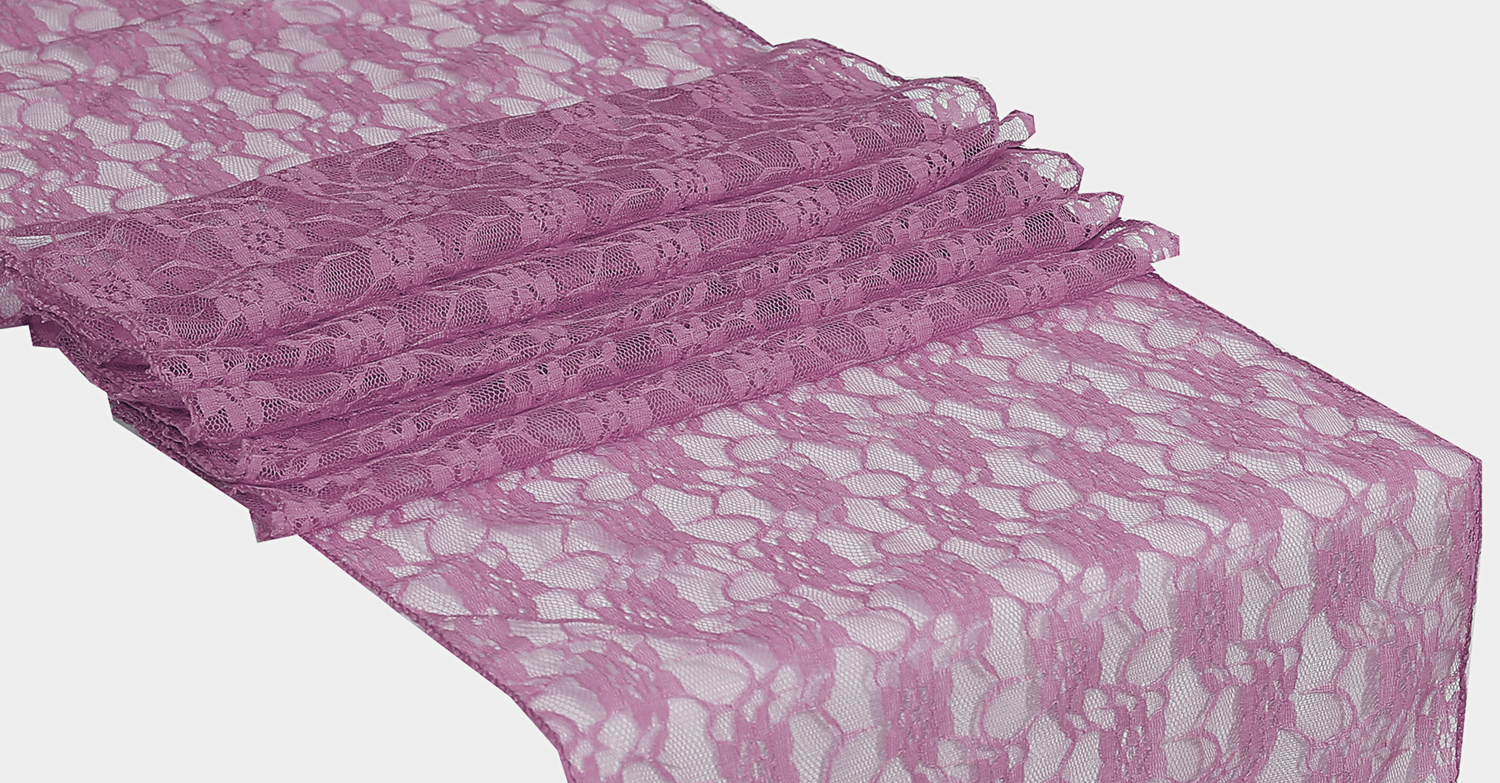 MDS Pack of 5 Wedding 12 x 108 inch Lace Table Runner for Wedding