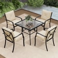 thumbnail image 5 of Gymax Outdoor Patio Dining Chair Set of 4 Stackable Garden Chairs with Metal Frame, 5 of 10