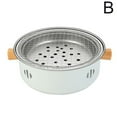 thumbnail image 4 of Gril Barbecue Portable Poêle Coréen au Charbon Poêle Bbq en Acier Inoxydable à Fente Ronde Antiadhésive O2o5, 4 of 8