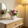 thumbnail image 4 of PONPRNGY Potted Peony Artificial Flowers Indoor Fake Plant Bathroom Accessories Decor, Faux Silk Flowers Arrangement in Vase Centerpieces for Tables Dresser Shelf Decor, 4 of 6