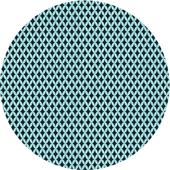 Ahgly Company Machine Washable Indoor Round Transitional Deep-Sea Blue Area Rugs, 3' Round