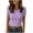 387#Light Purple, variant on Women's Short Sleeve Knit Shirt Crew Neck Slim Fit Cropped Ribbed Casual Top S