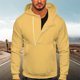 thumbnail image 2 of Sudadera de moda de otoño para hombre con capucha, media cremallera, color sólido, deportes informales Pompotops  oipoqjl52641, 2 of 6