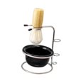 thumbnail image 2 of Juego de brochas de afeitar de 3 pulgadas con soporte de metal para baño, ergonómicas y compactas para hombres, afeitado en húmedo para el cuidado, 2 of 8