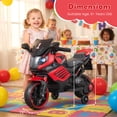 thumbnail image 3 of Costway 6V Kids Motorcycle with Music, Horn, Detachable Training Wheels & LED Headlights Red, 3 of 10