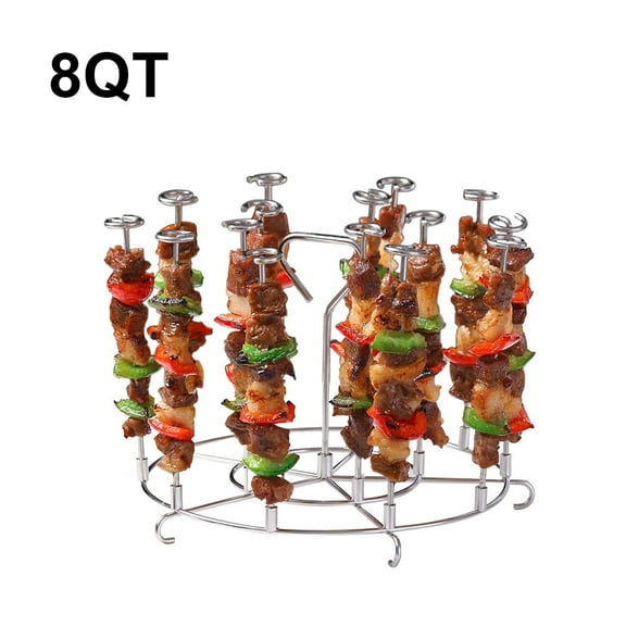 AOLIGEI Air Fryer Grill, 6 Qt 15 Skewers Stand, Vertical Grill, for BBQ, Wings, Sausages, Party, Camp