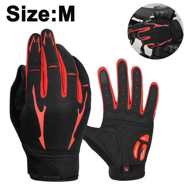Guantes de ciclismo para bicicleta de montaña, protección completa con los dedos para hombres y mujeres, pantalla táctil, guantes para bicicleta de carretera, para correr y conducir, deportes al aire Afortunado Sencillez
