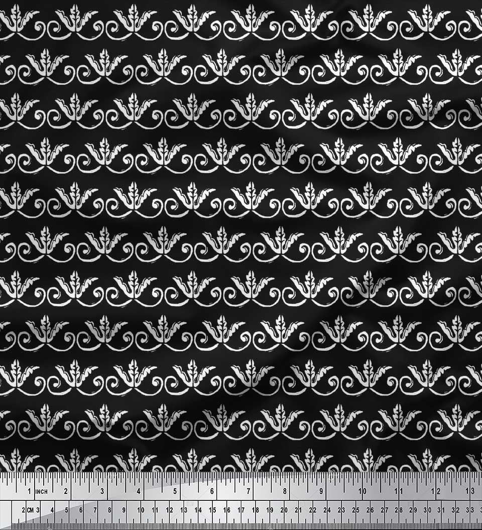 Soimoi Velvet Fabric Dot,Swirl & Floral Block Fabric Prints by Yard 58 Inch Wide