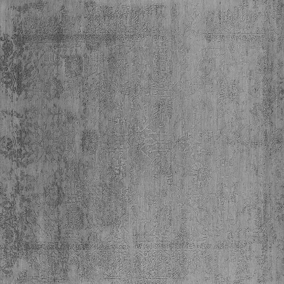 Ahgly Company Indoor Square Oriental Gray Industrial Area Rugs, 7' Square