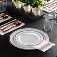 thumbnail image 2 of 350 Piece Rose Gold Dinnerware Set - 100 Rose Gold Plastic Plates - 50 Rose Gold Plastic Silverware - 50 Rose Gold Cups - 50 Linen Like Rose Gold Napkins, 50 Guest Disposable Rose Gold Dinnerware Set, 2 of 5