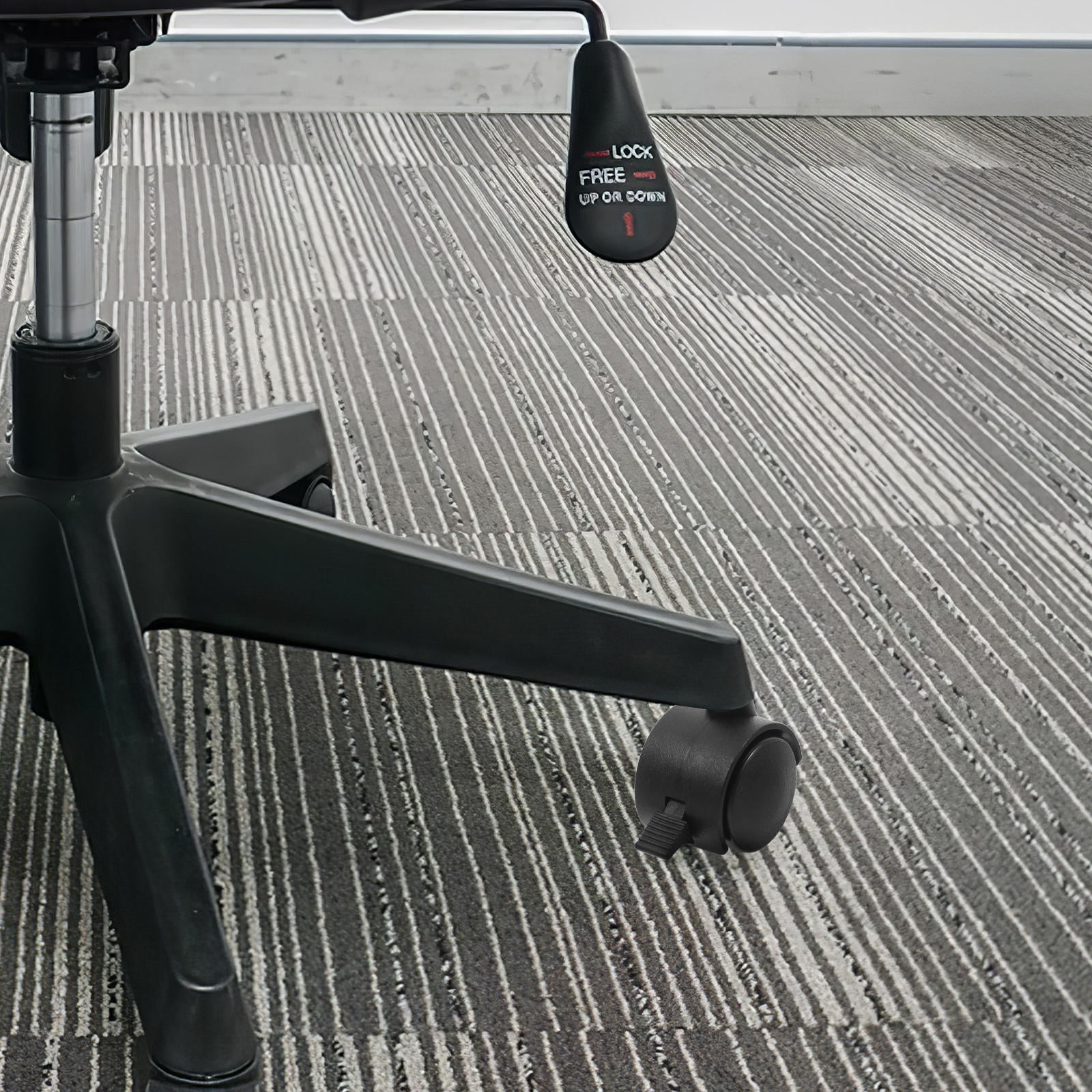 ADDHAT  PU Swivel Caster Wheels with Locking Brakes for Chair Use Black Heavy Duty