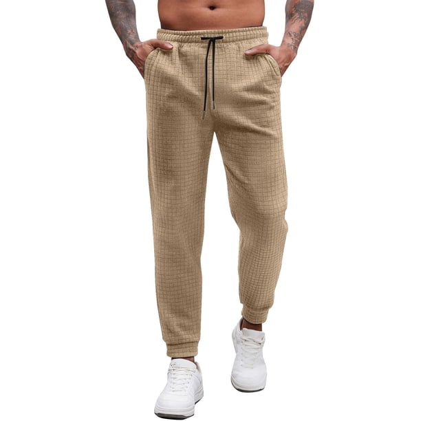 Pantalones largos para hombre, informales, de moda, con cintura elástica, lisos, largos y elásticos, de poliéster