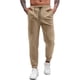 thumbnail image 1 of Pantalones largos para hombre, informales, de moda, con cintura elástica, lisos, largos y elásticos, de poliéster, 1 of 5