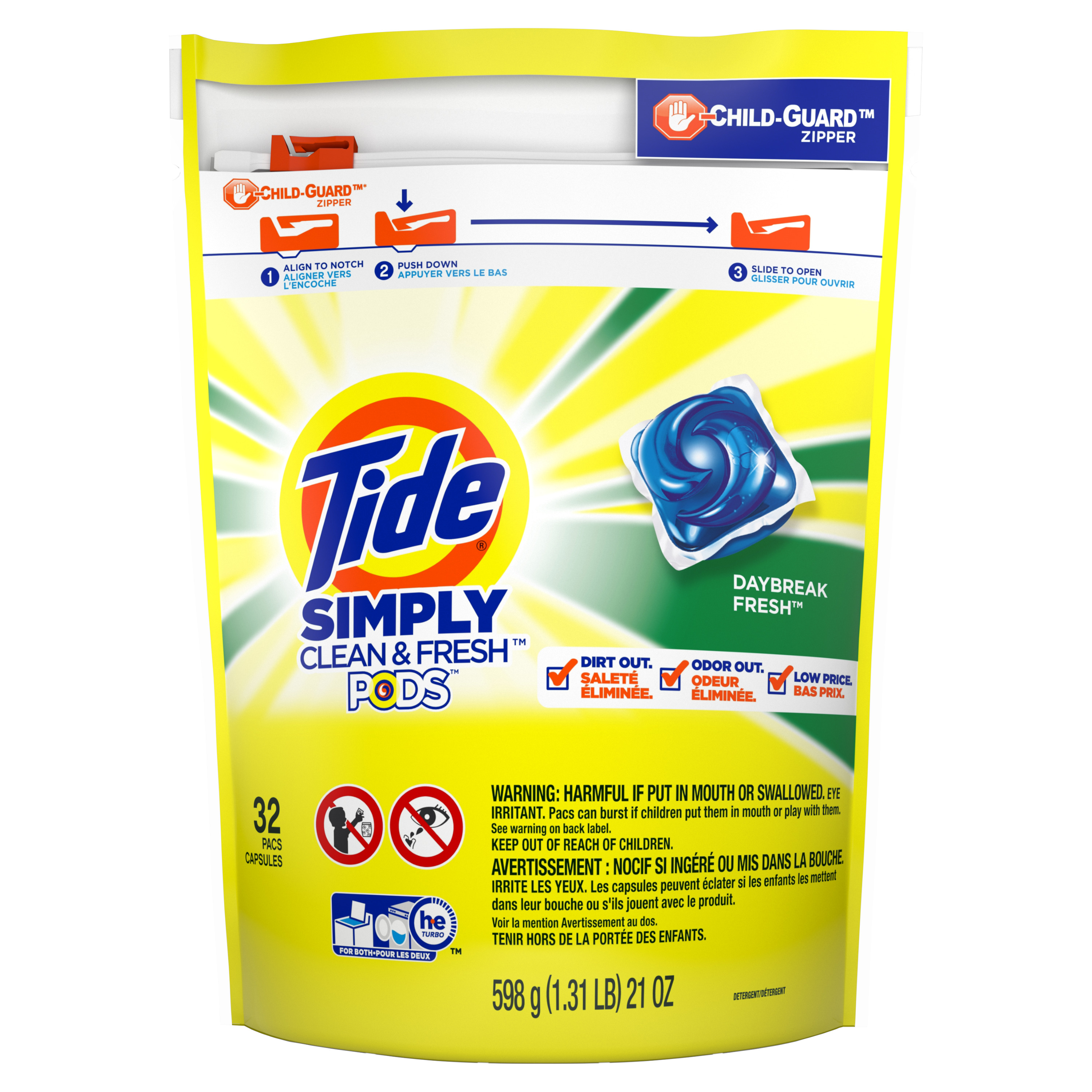 Tide PODS Simply Clean & Fresh Daybreak Fresh Laundry Detergent Pacs