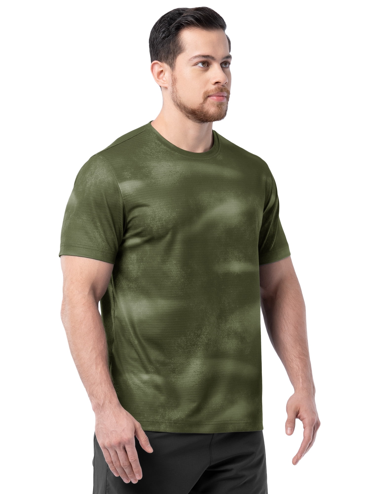 Athletic Works Men's and Big Men's Core Linear Mesh Active Short Sleeve Tee, Sizes S-3XL