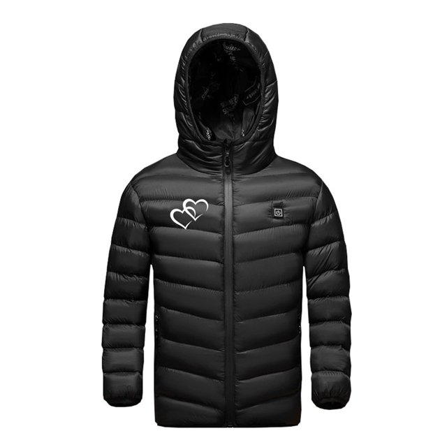 OGLCCG Heated Jacket for Kids Boy Girls USB Charge Lightweight Hooded Puffer Coat Winter Warm Windproof Heating Jackets without Power Pack
