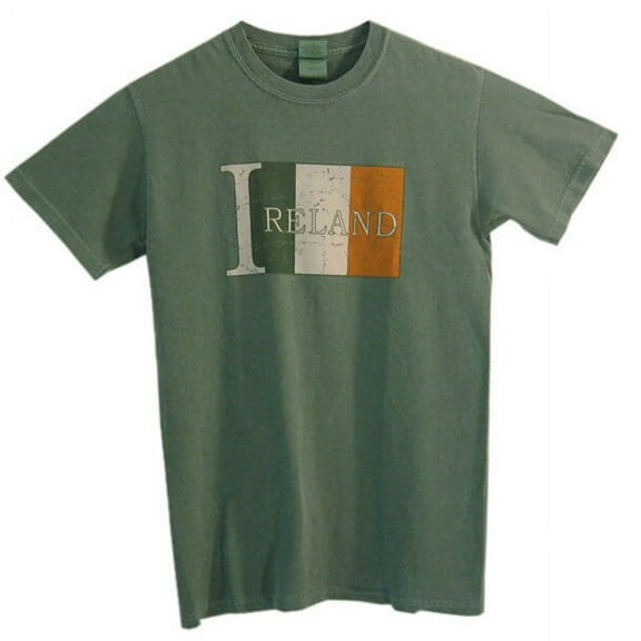 Men's Short Sleeve Green Irish Flag Shirt- Celtic Clothing, Small