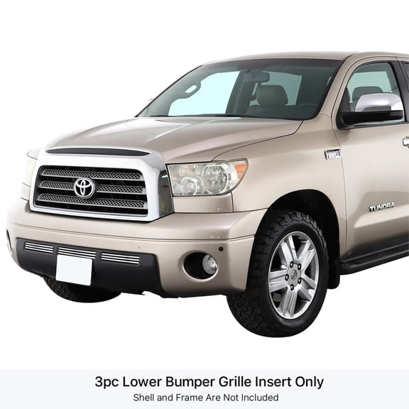 2007-2009 Toyota Tundra 304 Stainless Steel Polished Finish 8X6 Horizontal Billet Stainless Steel Billet Grille