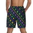 thumbnail image 4 of Daiia Mardi Gras Strings of Beads Mens Swim Trunks Swim Shorts Quick Dry Swim Shorts with Mesh Lining Pockets-Small, 4 of 9