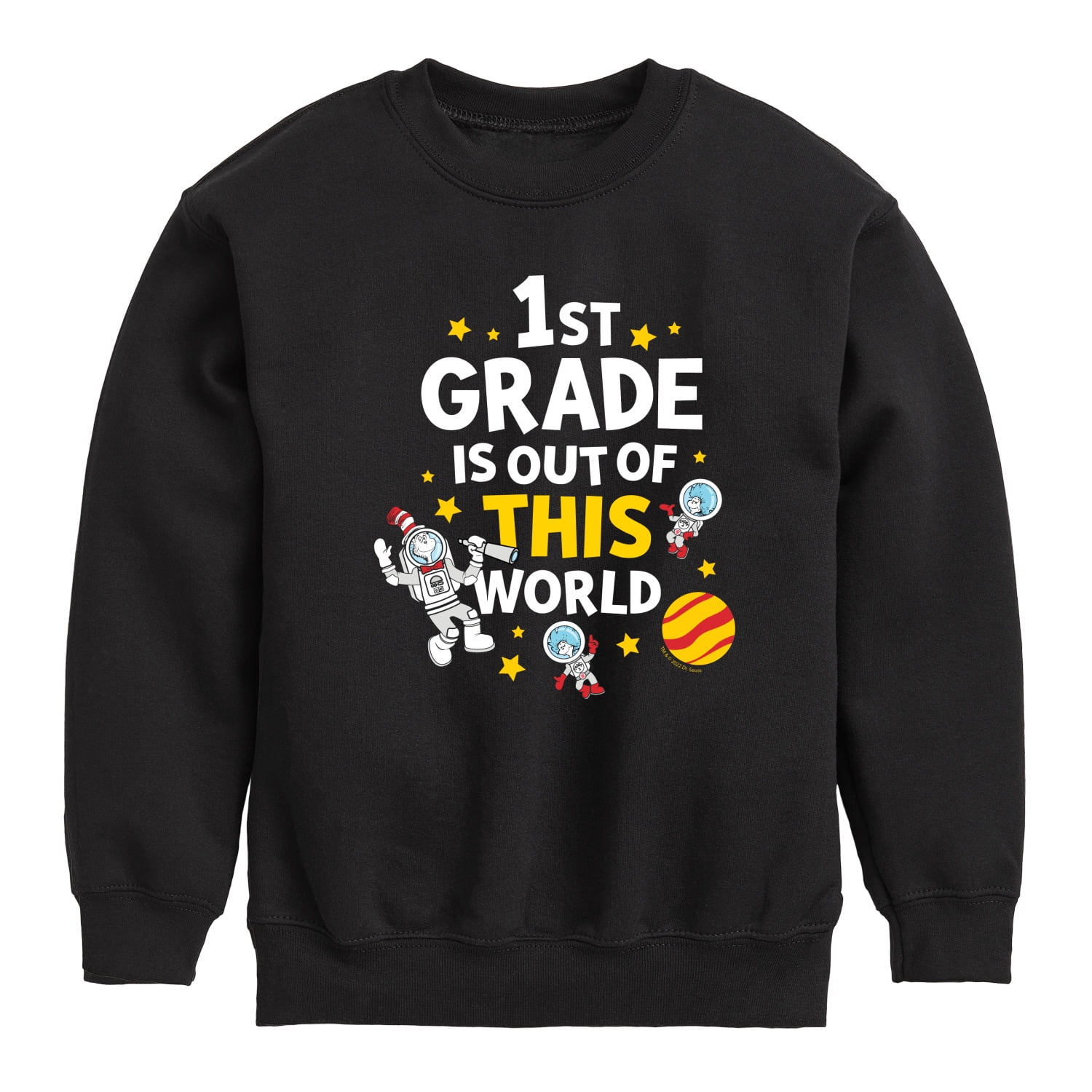 Dr Seuss First Grade Out Of This World Youth Crewneck Fleece dr-seuss-first-grade-out-of-this-world-youth-crewneck-fleece