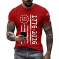 thumbnail image 5 of Dwelliawo Mens 250 Anniversary Usa Shirt American Flag Shirts 1776-2026 T Shirts 250th Patriotic 1776-2026 Plus Size T Shirt Pullover Red S, 5 of 5