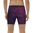 thumbnail image 4 of Salouo Black Dark Blue Purple Pattern Men's Boxer Briefs, Soft & Breathable Underwear Elastic Waistband Briefs for Men,1-Pack, 4 of 7