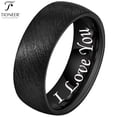 thumbnail image 1 of 14K Gold Plated or Black IP Brushed Tungsten Ring High Polished Inside for Men and Women 8mm Comfort Fit w/ Free Engraving Options, 1 of 5