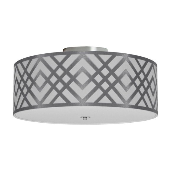 Dainolite MON-153FH-PC-SV Silver/White Flush Mount