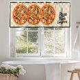 thumbnail image 4 of Pizzas Valances for Windows Retro Pizzas Art Vintage Yellow Plaid Black Borderlines Valance Curtains Rod Pocket Bathroom Small Window Treatments for Kitchen Living Room Bedroom, 54"x18", 4 of 7