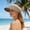 Coffee, variant on Summer Visors for Women Wide Brim Straw Hat Open Top Adjutable Ponytail Packable Foldable Sun Protection Holiday Travel Cap Black One Size