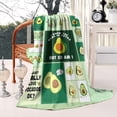 thumbnail image 2 of Avocado Blanket Flannel Throw Blanket Cartoon Fruits Cute for Daughter Son Child Teenager Snuggle Breathable All Seasons Super Soft Bed Sofa Couch Foldable Unisex 40x50 Inch, 2 of 6
