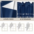 thumbnail image 5 of Rustic Botanical Swag Curtains for Kitchen/Bedroom/Living Room, Japanese Herb on Navy Blue Simple Art Scalloped Curtains 63 Inch Long, Window Swag Topper Curtains Valances 2 Panels Set 36"x63", 5 of 8