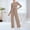 Brown, variant on Women's 2 Piece Outfits Lounge Sets 2026 Long Sleeve Tops Wide Leg Pants Casual Matching Set