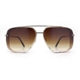 thumbnail image 5 of Mens Rectangular Rimless Racer Perforated Side Visor Metal Sunglasses Gold - Gradient Brown, 5 of 8
