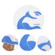 thumbnail image 3 of Ofertas Únicas 1 Pc Gorro de Baño Impermeable con Patrón de Cola de Ballena Blanco Azul, 3 of 6