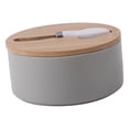 thumbnail image 5 of Butter Dish with Lid and for Countertop, Round Ceramic Butterdish, Cheese Holder, Counter Butter Saver Container Box Gray, 5 of 8
