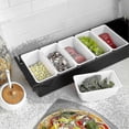 thumbnail image 3 of 6 Compartment Trays Detachable Topping Station Plastic Pizza Ingredients Condiment Dispenser Reusablestyle 1, 3 of 5