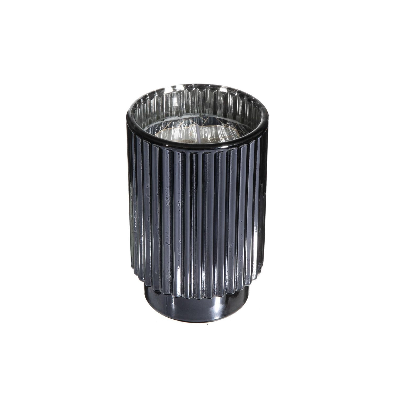 11.3 Oz Ribbed Electroplated Scented Candle (Midnight Charm) - Set of 2