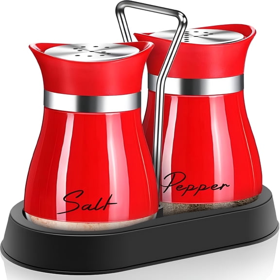 ACDANC 2026 New Salt and Pepper Shakers Set,Glass Bottom Salt Pepper Shaker with Stainless Steel Lid for Kitchen Cooking Table,Rv,Camp,Bbq Refillable Design