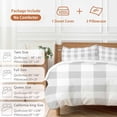 thumbnail image 6 of 3 Piece Grey Plaid Duvet Cover Set Full Size,Microfiber Comforter/Quilt Cover with Corner Ties and 2 Pillowcases,Spring Summer Farmhouse Buffalo Checkered All Season Soft Bedding with Zipper Closure, 6 of 8