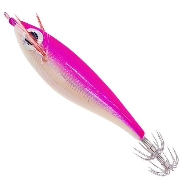 Láser Horizontal Camarón Calamar Gancho Señuelo Cebo Camarón Falso Simulación Camarón Cebo Pesca Luminoso Equipo Pesca Al Por Mayor (Rosa) 10PCS