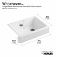 thumbnail image 3 of Kohler 6486-96 29.5 in. Undermount Single Bowl Farmhouse Kitchen Sink - Biscuit, 3 of 7