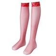 thumbnail image 1 of 1 / Mujeres Mallas de Encaje Top de Malla Medias Altas hasta El Muslo Pantimedias Calcetines - Rojo, 100 cm SM SunniMix Medias de malla de mujer, 1 of 8