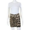Pre-owned|Paco Rabanne Womens Animal Print Mini Skirt Beige Cotton Size Small