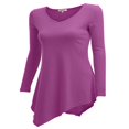 thumbnail image 2 of CHOK Robe Tunique à Manches Longues Col en V Mouchoir Longue Tunique T-Shirt pour Femmes, 2 of 3