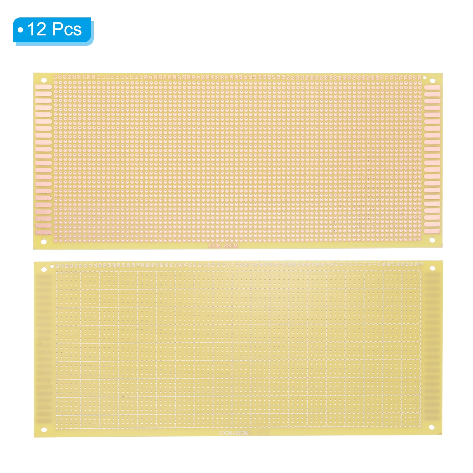 4" x 8.7" PCB Board Circuit, 12 Pcs Single Sided Prototype Solder Boards for Soldering and Electronic Project Circuit Boards Solderable Breadboard, Yellow